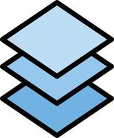 A blue and black stacked stack of three cubes vector