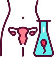 A woman's body with a test tube and a flask vector