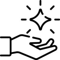 A hand holding a star in the middle of a hand vector