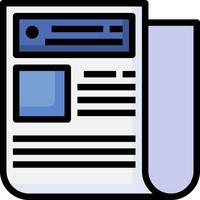 A newspaper icon with a blue background vector