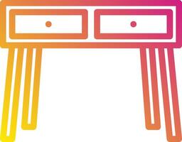 A table with two drawers and a light colored background vector