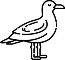 A black and white drawing of a seagull vector