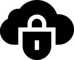 Cloud security icon with padlock vector