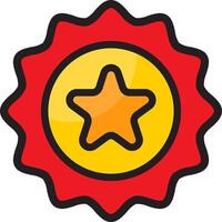 A red star with a yellow star in the center vector