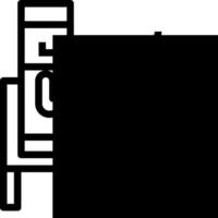 A black and white image of a chair with a book on it vector