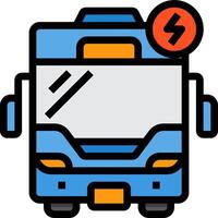 A bus with a lightning bolt on it vector