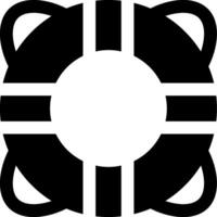 A black and white icon of a life preserver vector