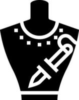 A black and white silhouette of a man with a sword vector