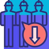 A group of people with hats and a red arrow pointing to them vector