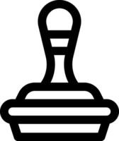 A black and white stamp with a handle vector