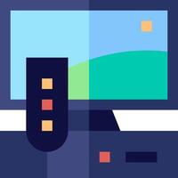 A flat design of a computer monitor vector
