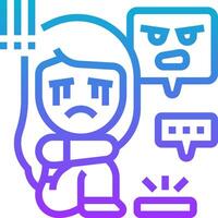 A cartoon girl sitting on the floor with a speech bubble vector