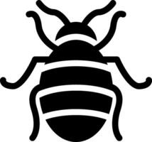 A black and white bug icon on a white background vector