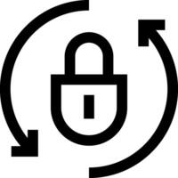 A black and white image of a lock and a circle vector