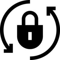 A black and white image of a lock and a circle vector