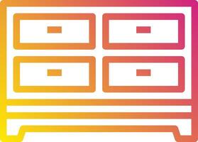 A colorful and flat icon of a dresser vector