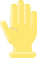 A yellow glove with a hand on it vector