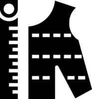 A black and white image of a ruler and a shirt vector