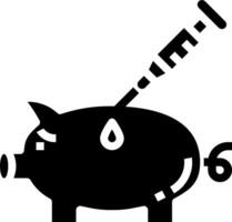 A piggy bank with a syringe in it vector
