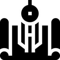 A black and white logo of a robot vector