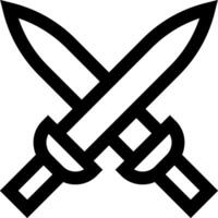 Two crossed swords on a white background vector