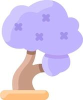A purple tree with a cross on it vector