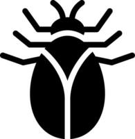 A black and white bug icon on a white background vector