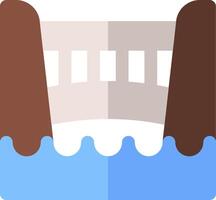 A bridge over water with a brown and white background vector