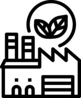 A factory with a leaf on it vector