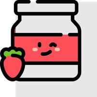 A jar of strawberry jam with a smiley face vector