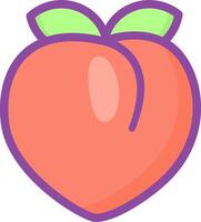 A peach fruit icon in a flat style vector