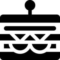A black and white icon of a hamburger vector
