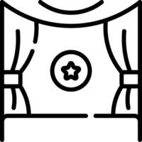 A black and white image of a curtain with a star on it vector