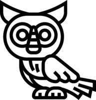 An owl is shown in a line drawing vector