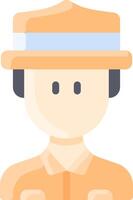 A man in a hat with a blue hat vector