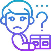 A man holding a box with question marks vector