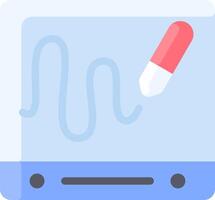 A tablet with a pen and a line drawn on it vector