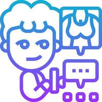 A man is holding a phone and a computer vector