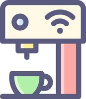 Coffee maker with wifi icon vector