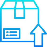 A blue box with an arrow pointing up vector