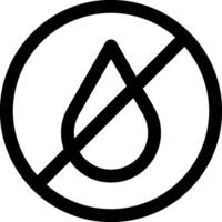 A black and white sign with a no water drop vector