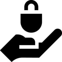 A hand holding a padlock and a phone vector