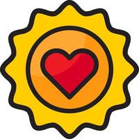 A heart icon in a sunburst vector