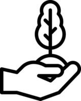 A hand holding a tree in its palm vector