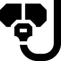 A black and white logo of a gas mask vector