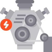 A car engine with a red arrow pointing to it vector