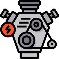 A car engine with a red arrow on it vector