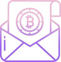 Bitcoin envelope icon vector