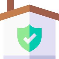 A house with a shield and tick on it vector