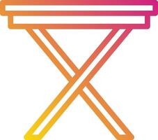 A table with two legs and a cross on it vector
